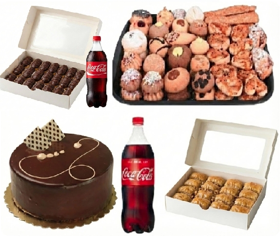 6-9 Kişilik Çikolatalı Yaş Pasta + Kuru Pasta + Cevizli Baklava Menüsü pasta